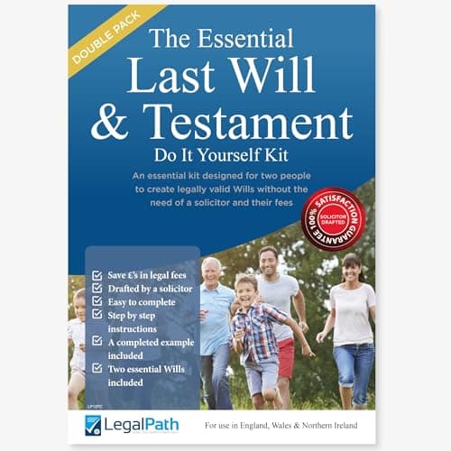 Image of Double Pack Essential Last Will and Testament (DIY Will Kit UK) - Really Simple to Complete & Includes Comprehensive Guide 2025-26 Edition by LegalPath®