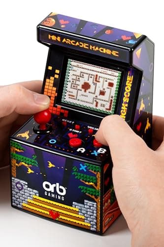 Image of Orb - Mini Arcade Machine, 300 in-Built Games, 8-Bit Retro Arcade Games, 2.5” Full Colour Screen, 8-Way Joystick, 2 Buttons, Volume Control