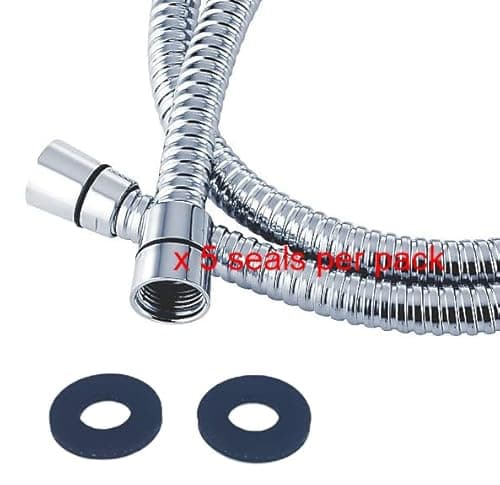 Image of Shower Hose Seal Rubber Washers - 5 Pack 1/2" BSP Fitting - Pipe Bathroom Plumb