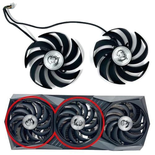Image of MSI RTX 3060-3090 Ti GAMING X TRIO Replacement Fan for MSI Graphics Cards, Air Cooling, 90mm, 12V, 4-Pin Graphics Card Cooler, VGA Card Replacement Fan, GPU cooler Video Card Cooler