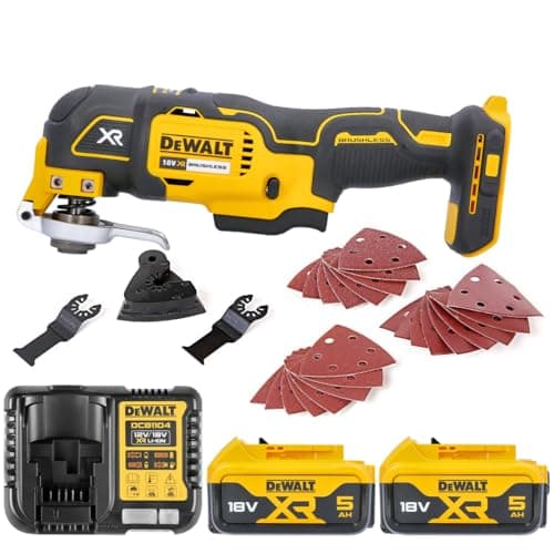 Image of DeWalt DCS355N 18V Oscillating Multi-Tool with 2 x 5Ah DCB184 Batteries & Charger