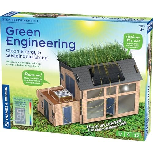 Image of Thames & Kosmos Green Engineering | STEM Kit for Kids Age 8+ | Build & Learn About Clean Energy, Sustainability & Eco Living | Educational Science Experiments for Boys & Girls