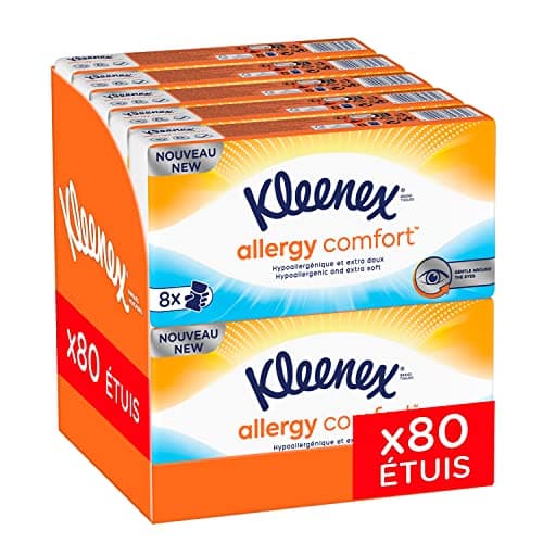 Image of Kleenex Allergy Comfort, 10 Packs of 8 Tissue Cases (10 x 8 Cases)