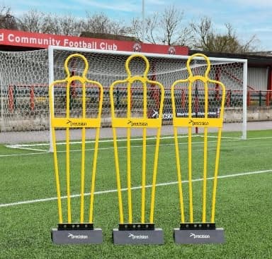 Image of Precision Airstream Set of 3 Pro Training Mannequins, Profesional Full Size Training Tool for Passing, Shooting, Drills, Free Kick Dummies for Football Practice with Included Carry Bag, 180cm