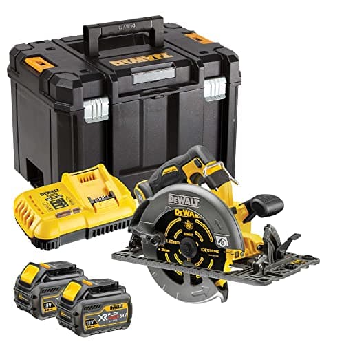 Image of DeWalt DCS579T2 Cordless 54V FlexVolt 190mm Circular Saw, 2x6Ah Bat, CHGR & Box