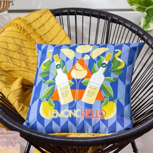 Image of furn. Limoncello Abstract Outdoor Cushion Cover, Blue