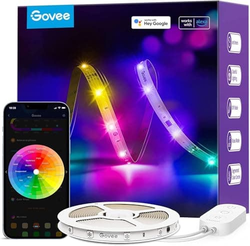 Image of Govee RGBIC LED Strip Light 5m, Compatiable with Alexa and Google Assistant, WiFi Smart Strip Lights Color Changing Music Sync for Bedroom Party Decor