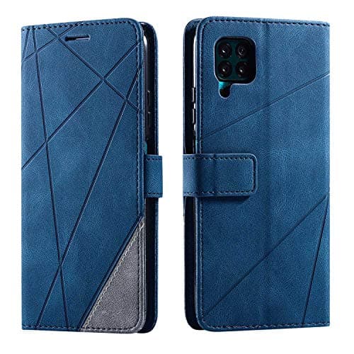 Image of SONWO Case for Huawei P40 Lite Case, Premium Leather Flip Wallet Case Magnetic Closure Card Slots Kickstand Phone Case for Huawei P40 Lite, Blue