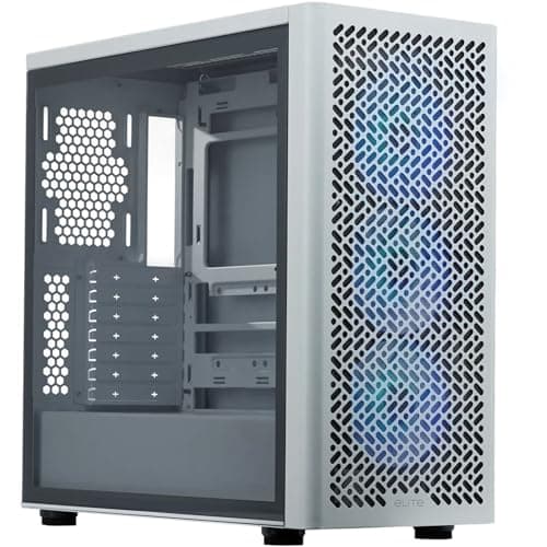 Image of Cooler Master Elite 502 Computer Case- White |3 X Pre-Installed Argb Fans|Upto 420mm AIO Support|ATX Motherboard Support |Ready for RTX 50 Series Upto 410mm |Type C Connector