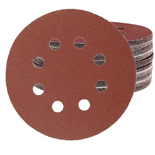 Image of 50pcs 125mm 8 Holes Sanding Discs Pads Sanding Sheets, 5 Inch 120 Grits Hook and Loop Sandpaper Sheet for Random Orbital Sander.