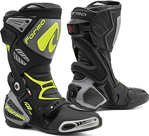 Image of Forma Ice Pro Motorcycle Boots Black/Neon Yellow 42