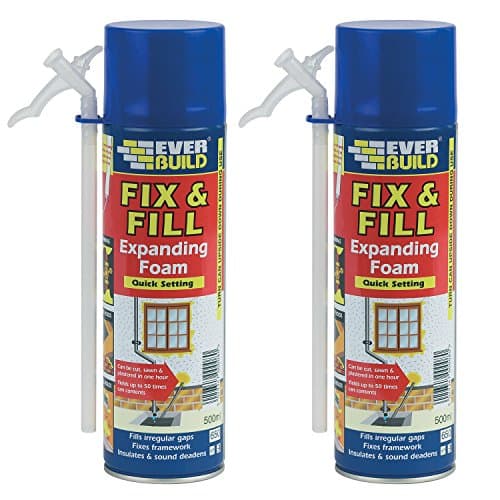 Image of Everbuild 2Pc 500Ml Fill & Fix Quick Setting Polyurethane Expanding Foam White