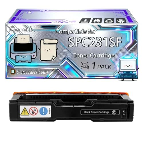 Image of SPC231SF Toner Cartridge Compatible for Ricoh Aficio SPC242DN SPC242SF SPC310 SPC311 SPC311N Printers, With Chip, 2500 Pages, Vibrant Colours (1 Pack Black)