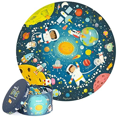 Image of boppi Round Jigsaw – Space, Planets & Solar System – 150 Piece Educational Puzzle – Eco-Friendly | 100% Recycled Cardboard – Ages 5–8