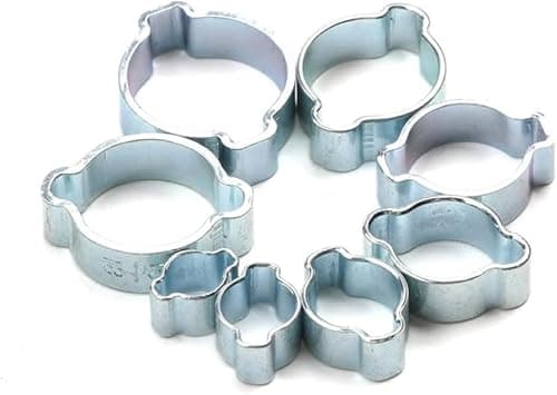Image of Hose clamp, 10Pcs/Set Hose Clamp Double Ears 5-20mm Worm Drive Fuel Water Pipe Clamps Clips Kit,14,17mm(1720mm)