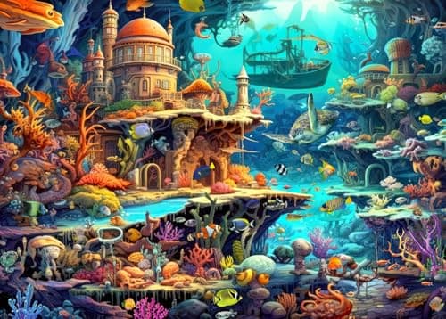 Image of Jigsaw Puzzles 1000 Pieces for Adults jigsaw puzzles for adults 1000 Piece Puzzle Educational Games Home Decoration Puzzle Whimsical Seabed