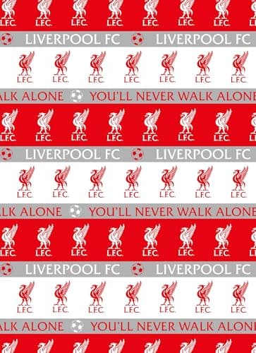 Image of LIVERPOOL FC WRAPPING PAPER FOOTBALL ROLL WRAP 3M BIRTHDAY GIFT WRAP