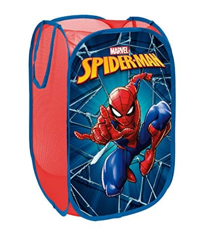 Image of SUPERDIVER - Spiderman Collapsible Storage Basket - Official Marvel License - Ideal for Toys & Clothes - 14x14x23 inches - Easy to Use & Foldable - Perfect for Kids.