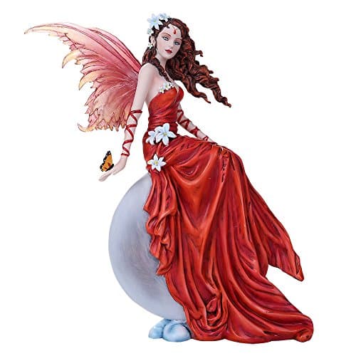 Image of Pacific Giftware Celestial Crimson Lilly Fairy Collectible Figurine Nene Thomas Licensed Art Inspiration 12 Inch Tall