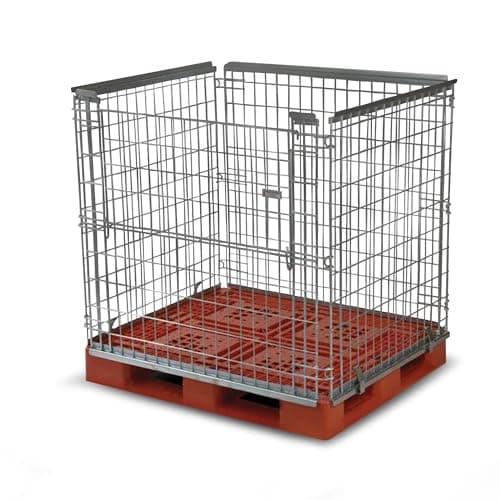 Image of Horison Industries Pallet Retention Unit Mesh Pallet Cage - Heavy Duty Wire Mesh Cage Storage Unit - 1200x1000x1050mm For Stackable Storage Securing 2-4 Pallets During Storage And Transportation