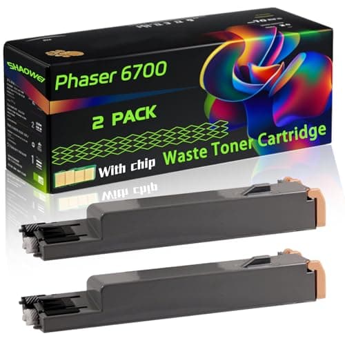 Image of Phaser 6700 Compatible for Xerox Waste Toner Cartridge with Chip Phaser 6700 6700DN 6700DT 6700DX Printers (2-Pack Black)