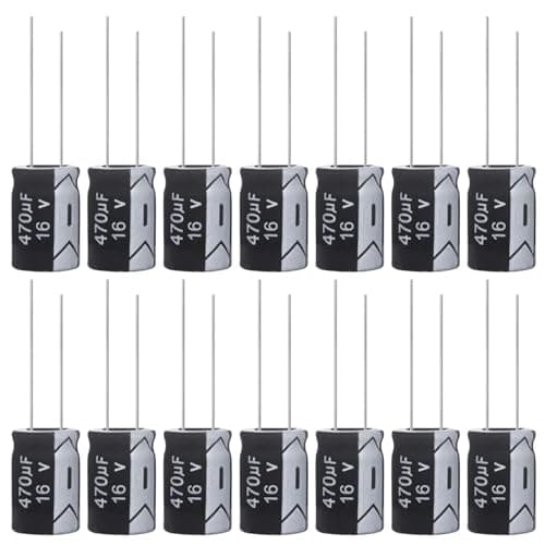 Image of ALLECIN 470uF 16V 8x12mm Electrolytic Capacitor 470 uF MFD 16 Volt 0.32x0.47in Aluminum Capacitors (Pack of 15)