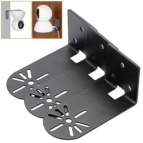 Image of OLegei Set of 3 Wall/Celling Mount Surveillance Bracket Metal Dome Camera Mount-Universal Security Camera Mounting Bracket-CCTV Camera Indoor Mount Support (black)