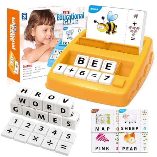 Image of Pup Go Letter Game, Spelling Word Games, Educational Early Learning Toys for 3 4 5 6 7 8 Year Old Kids, Pre School Toys Number Games Gifts for Boys Girls (Yellow)