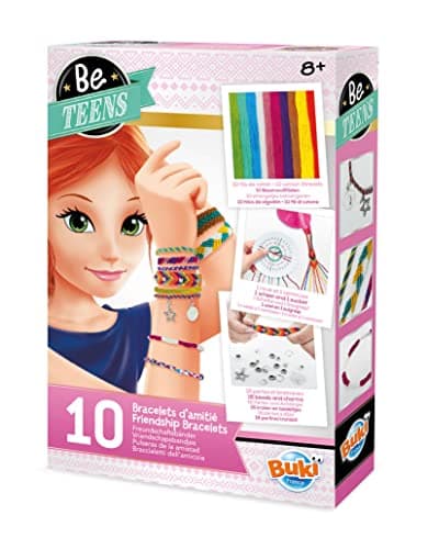 Image of Buki Friendship Bracelet Making Kit for Girls with 10 DIY Designs, Knotting Techniques, Cotton Thread, Beads, Pendants & Foam Disc - Make Friendship Bracelets for Kids Ages 8+