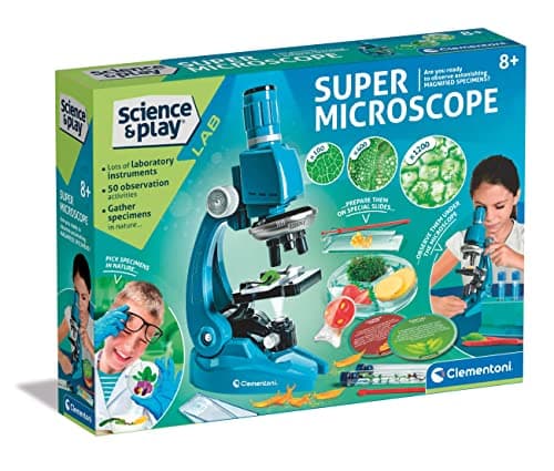 Image of Clementoni- Super Microscope Set: Scientific Experiments Kit for Kids, Magnify Up to 1200x! (8+ Years)
