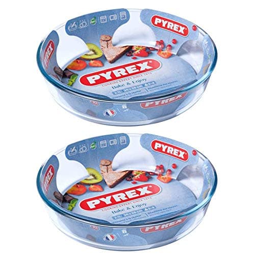 Image of Pyrex Classic Bake & Enjoy Glass Cake Dish 26cm 2.1 Litre Transparent (Pack of 2)