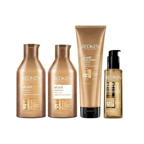 Image of Redken PACK All Soft Shampoo 300ml, All Soft Conditioner 300ml, All Soft Heavy Cream 250ml & All Soft Argan-6 Oil 111ml