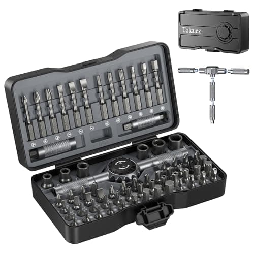 Image of 69 in 1 Magnetic Screwdriver Set with 4 Handles,Ratcheting Screwdriver Set,S2 Steel Bits,Precision & T-Handle,Multi Bit Tool Kit for Home, Auto, Repair, Furniture - 69 PCS Ratchet Set