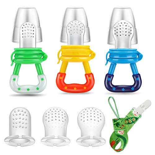 Image of PandaEar Fresh Fruit Food Feeder Pacifier (3 Pack) |Food Grade Soft Safe BPA-Free Silicone Pouches