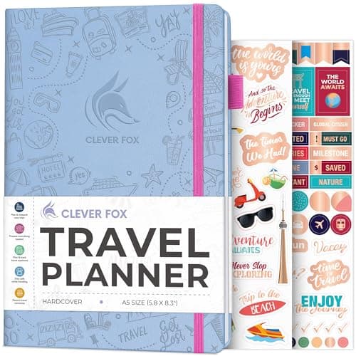 Image of Clever Fox Travel Journal – Vacation Planner with Budget Plan, Packing List, Expense Tracker & Trip Journal – Travelling Itinerary Organizer for Women, Men & Couples – A5 Size, Periwinkle