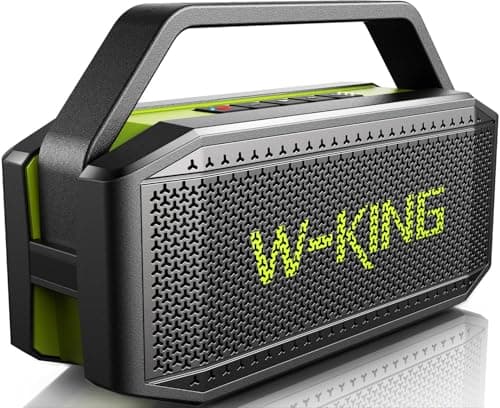 Image of W-KING Bluetooth Speaker, 100W Peak 60W HD IPX6 Portable Speaker Wireless Loud Waterproof Outdoor Party Large Boombox 2 Subwoofer/Ex-Large Passive Radiator-All Round Deep Bass/40H/PowerBank/TF/AUX/EQ
