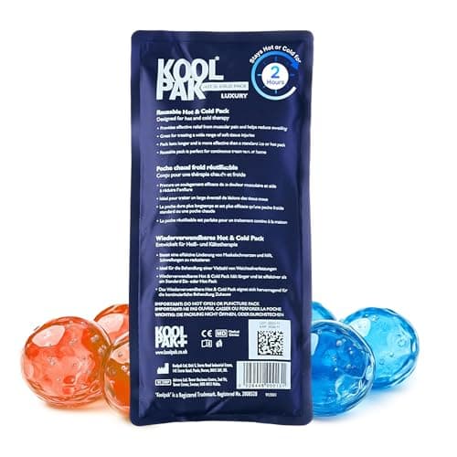 Image of Koolpak Hot and Cold Gel Packs Reusable - 12cm x 29cm Microwaveable Heat Pack for Pain Relief - Long-Lasting Therapy with Soft Nylon Cover - Flexible Design for Stomach, Back, Neck & Legs (Pack of 1)