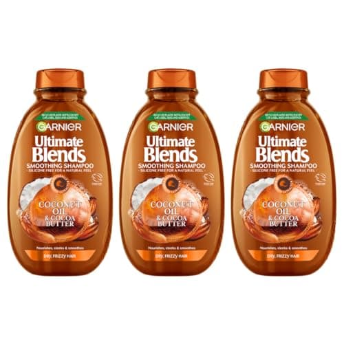 Image of Garnier Ultimate Blends Coconut Oil & Cocoa Butter Shampoo 400ml - Pack of 3