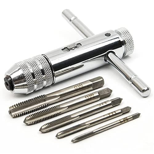 Image of CYH T-Handle Ratchet Tap Adjustable Threading Wrench Set M3-M8 Metric Metal Hand Thread for Tap and Die Sets