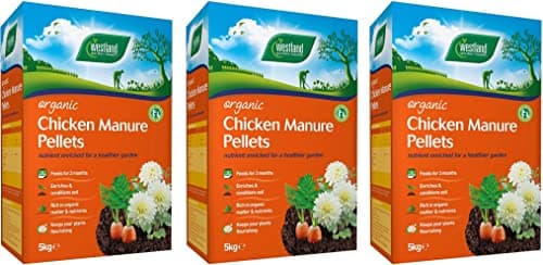 Image of Wolvercroft Garden Centre Westland Organic Chicken Manure Pellets (5kg) x 3