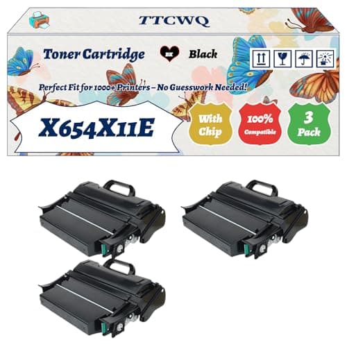 Image of Compatible for Lexmark X654X11E Toner Cartridge Work for Lexmark X654DE X656DE X656DE X658DME X658DTFE Printers, with Chip, High Yield 46000 Pages, High-Definition Printing (3 Pack Black)