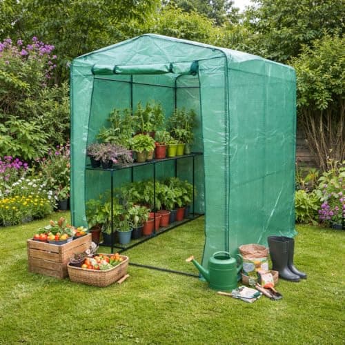 Image of Garden Mile 3-Tier Wooden Cold Frame Mini Greenhouse, 3.28ft/1m Tall with Shelves, Hinged Lid and Polycarbonate Glazing, Ideal for Seedlings, Vegetables and Flowers (Greenhouse Cover) (200cm)