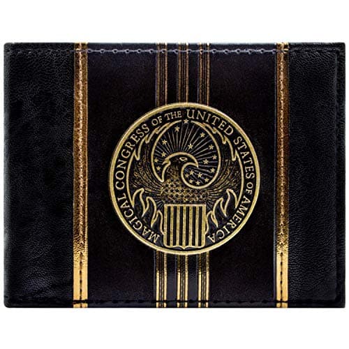 Image of Fantastic Beasts Where to Find Them MACUSA Emblem Wallet Bi-Fold ID & Card Holder, Gold