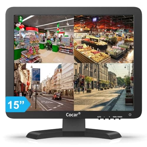 Image of 15" Professional CCTV Monitor VGA HDMI AV BNC, 4:3 HD Display (LED Backlight) LCD Security Screen with USB Drive Player for Home/Store Surveillance Camera STB PC 1024x768 Resolution Built-in Speaker