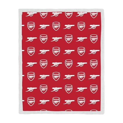 Image of Arsenal FC Officially Licensed Fleece Sherpa Throw Blanket | Super Soft, Football Combo Design | Warm Super Soft Feel Red Throw | Perfect for Home, Bedroom, Sleepovers & Camping