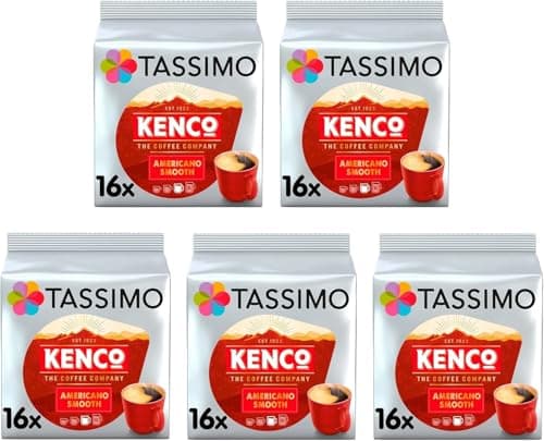 Image of Tassimo Kenco Americano Smooth Coffee Pods x16 (Pack of 5, Total 80 Drinks)