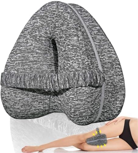 Image of Heart Shape Knee Pillow,Leg Alignment Pillow,for Side Sleepers Hip Pain (Grey)