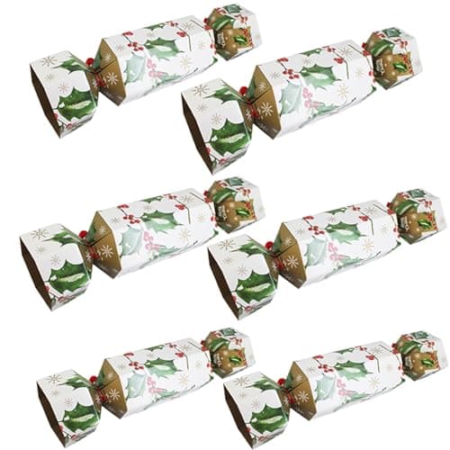 Image of Widdle Gifts Giant Christmas Cracker Gift Box Cardboard Holly Design - Set of 6