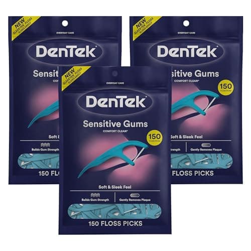 Image of DenTek Comfort Clean Floss Picks | Silky Comfort Floss | 150 Count | 3 Pack | Packaging May Vary
