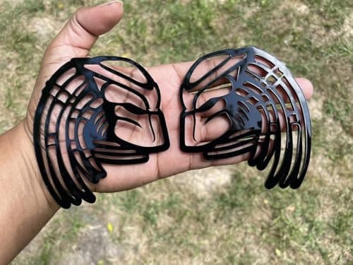 Image of 2Pcs Predator Emblems Car Badge, Custom 3D Exterior Automotive Accessories, Universal Fit for Car, Truck, SUV (Glossy Black)